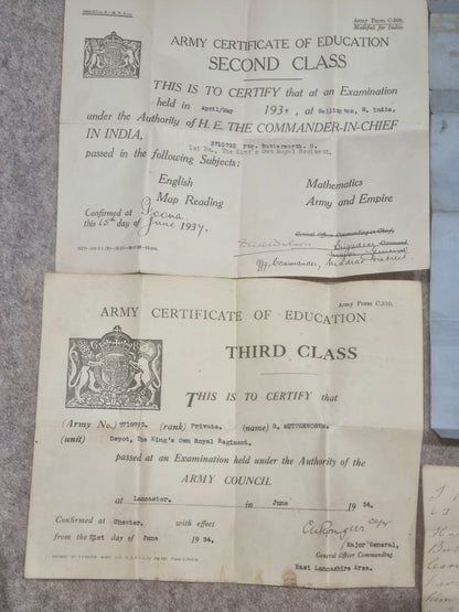 SOLD! WW2 Tropical KD Uniform collection with Jacket Trousers Badges Dog Tags Papers KORL - George Butterworth