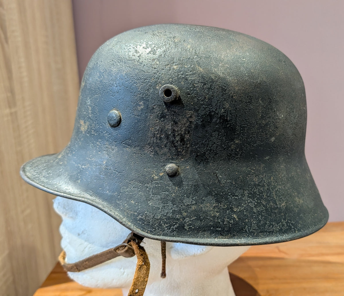 1930s German Army Wehrmacht Transitional Helmet With Decal Remnant