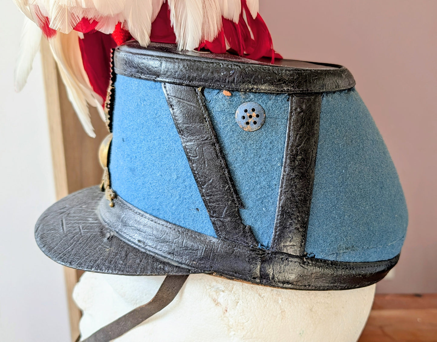 SOLD! Lovely Early 20th Century French Military Academy St Cyr Shako With Feather Plume