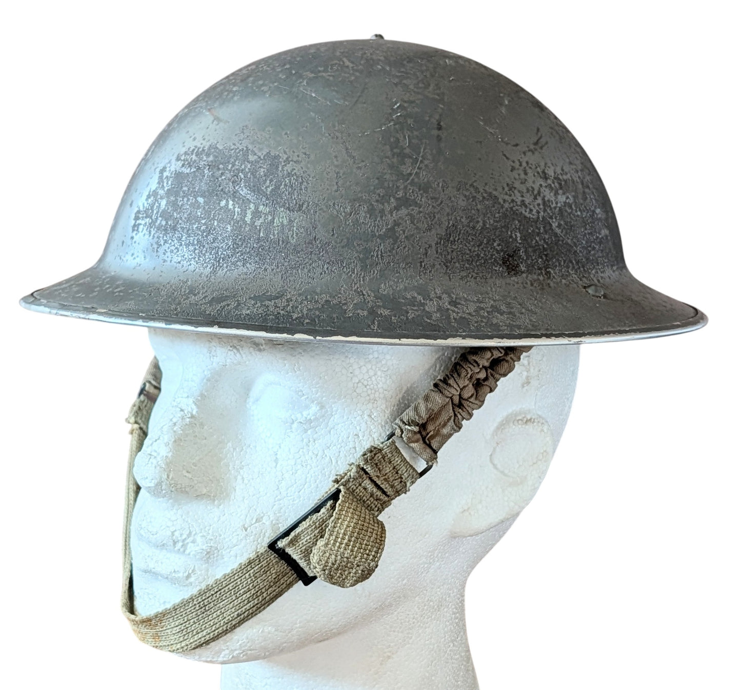 WW2 Grey / Green Brodie Helmet Dated 1940 Possibly Royal Navy with partial Decal