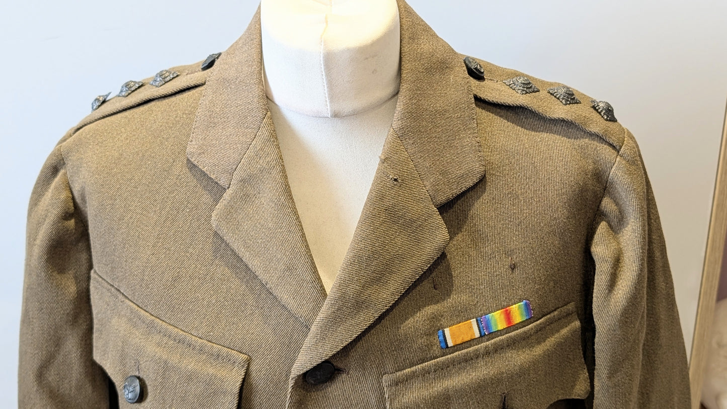 WW1 British Army Captain's Rifle Brigade Uniform Jacket Dated 1918