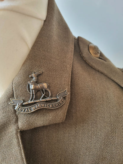 WW1 British Army Lieutenant Uniform Jacket Royal Warwickshire Regiment & Sam Browne