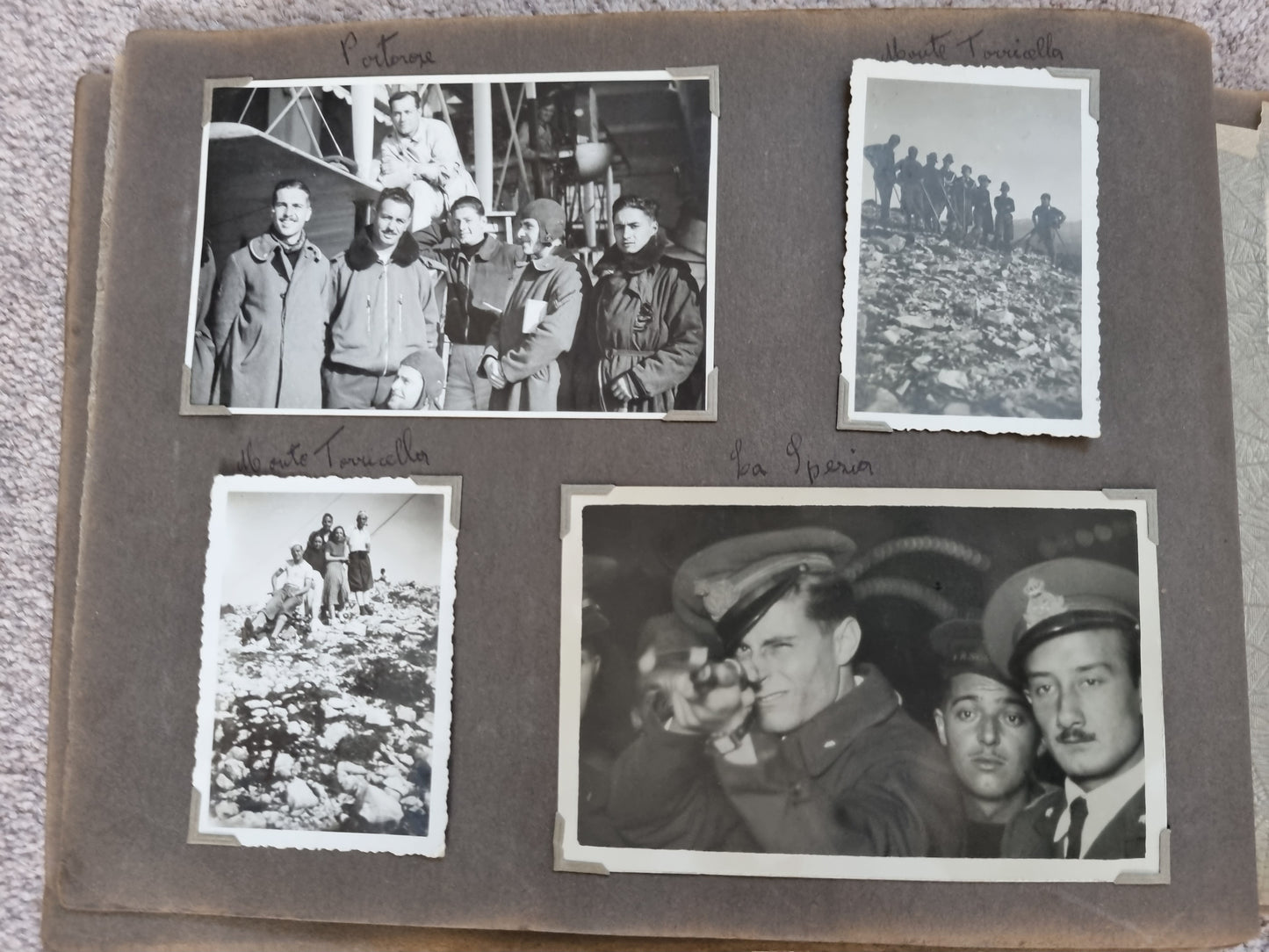 Beautiful WW2 Italian Air Force Visor Cap and Photo Album, belonging to Pompili Felice
