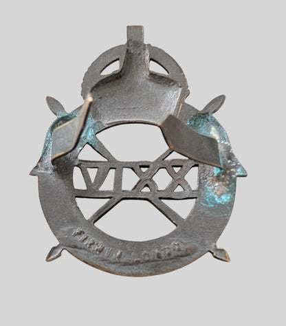 Rare 24th Lancers Officer's Bronze Service Cap Badge