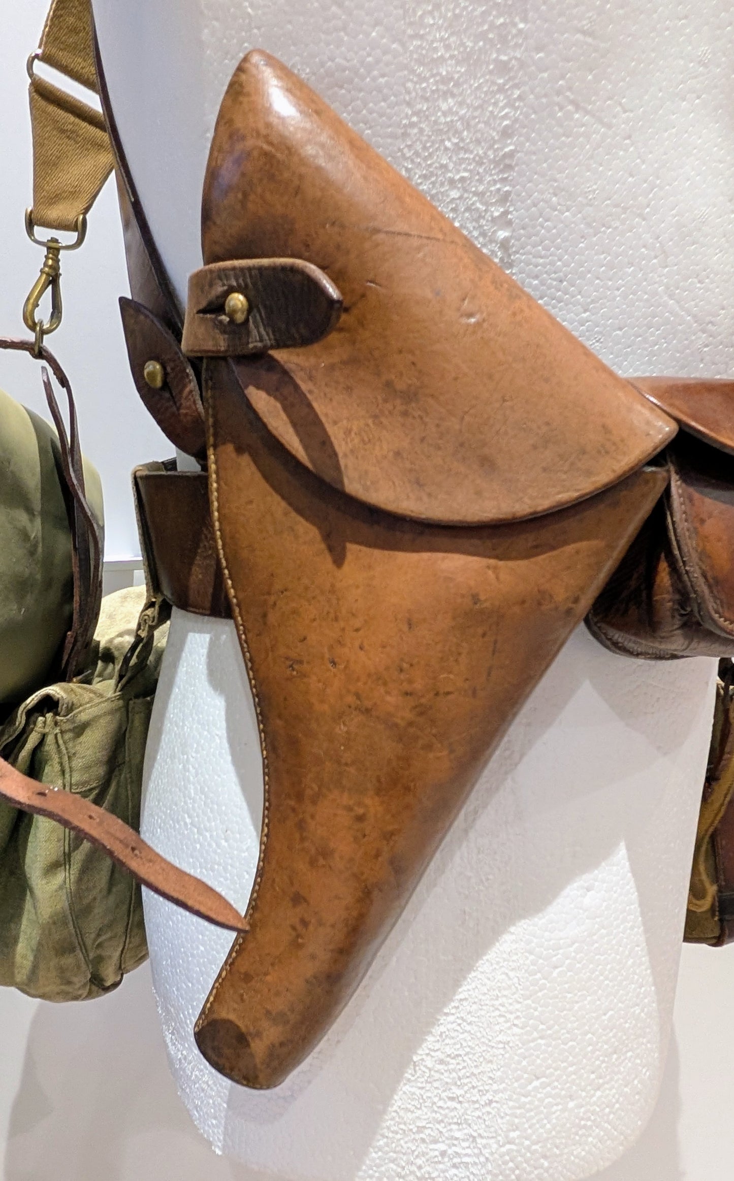 Boer War / WW1 British Leather & Webbing Field Gear Set With Dated Double Strap Sam Browne