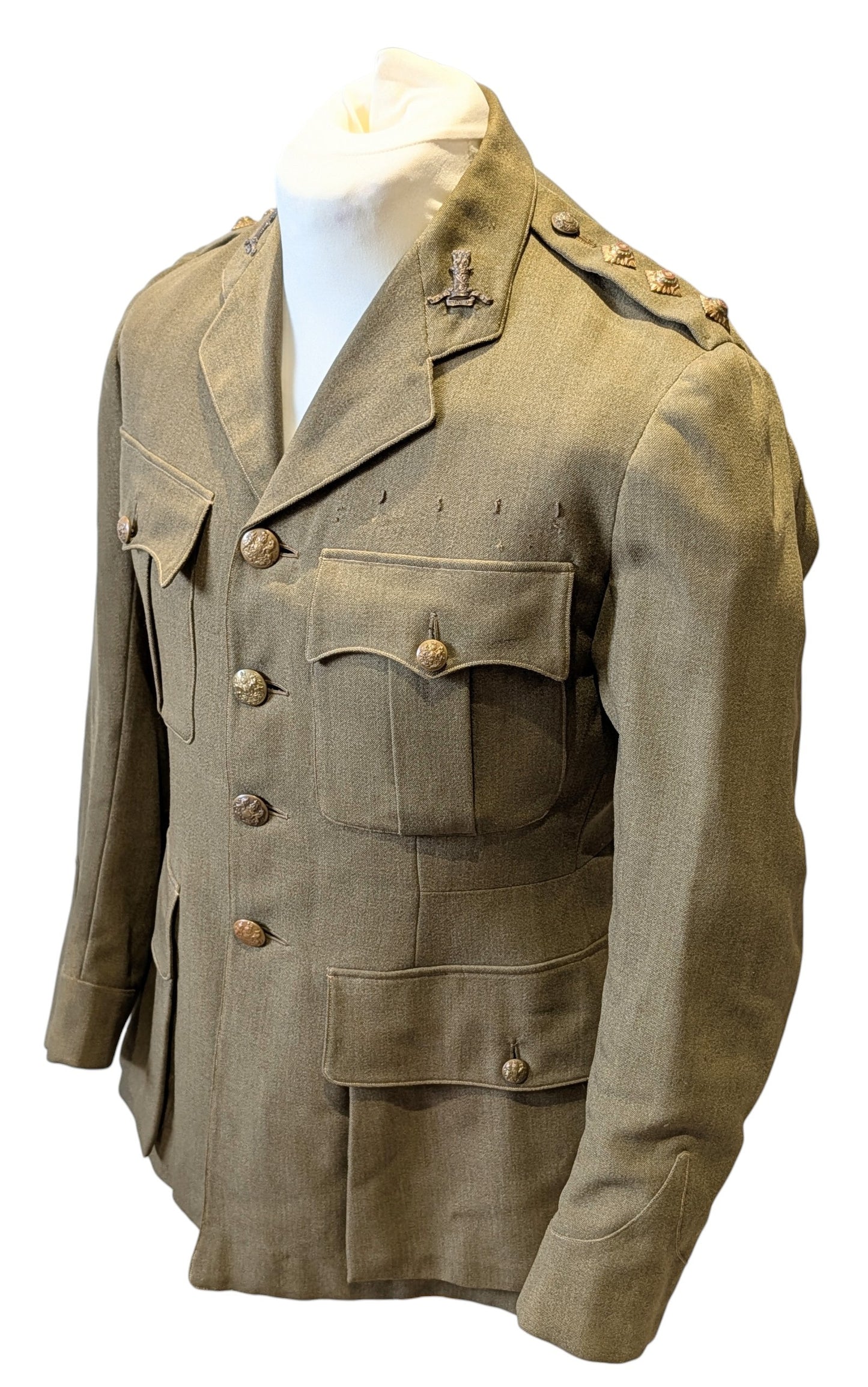 1930 Interwar British Army 11th Hussars Captain's Uniform Jacket Named