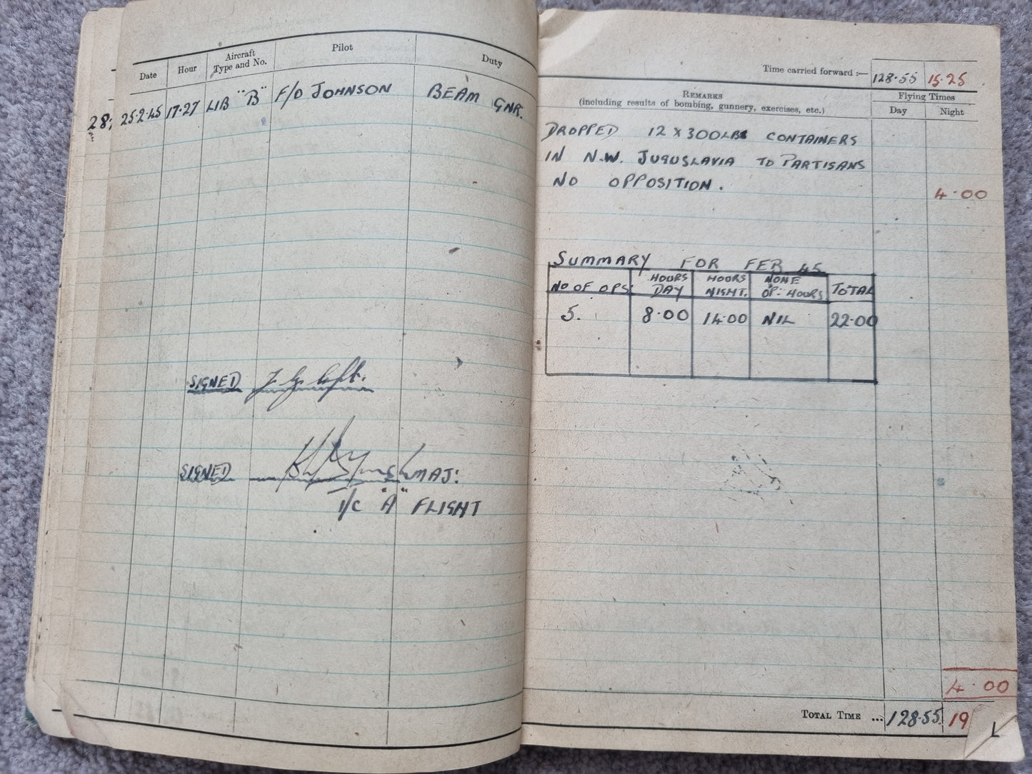 WW2 RAF Flying Suit, Helmet, Flying Log Book, Medals Set - F G CROFT