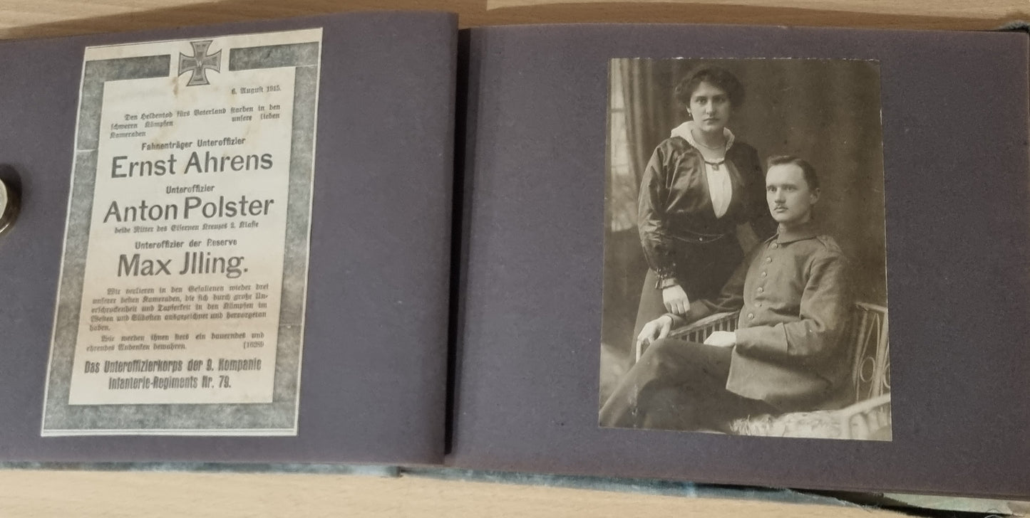 SOLD! WW1 German Army Soldier's Photo Album - 47 Photos + 7 Memorials