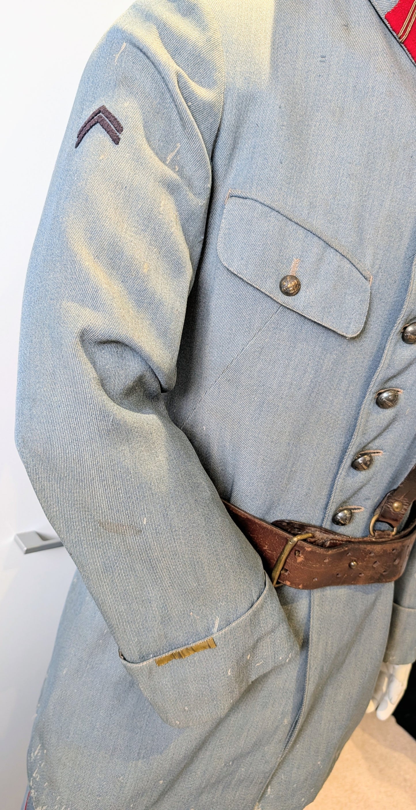 WW1 French 81st Artillery Uniform with Helmet, Sam Browne Belt, Boots & Gaiters