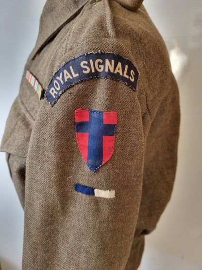 SOLD! WW2 ROYAL SIGNALS CANADIAN MADE BATTLEDRESS + SIDECAP + VE DAY PHOTOS TO THE SAME SOLDIER