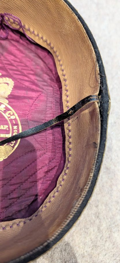 Fantastic Rare Original Victorian 4th Hussars Officers Pill Box hat & Chinstrap