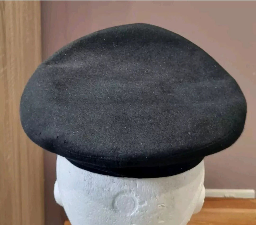 WW2 US Navy Commanders Officer Black Woollen Visor Cap -Luxenberg