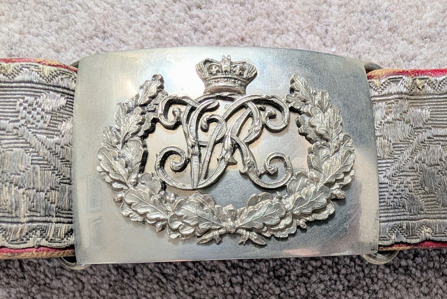 Victorian British Army Officers Leather Belt & Buckle