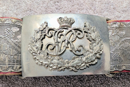 Victorian British Army Officers Leather Belt & Buckle