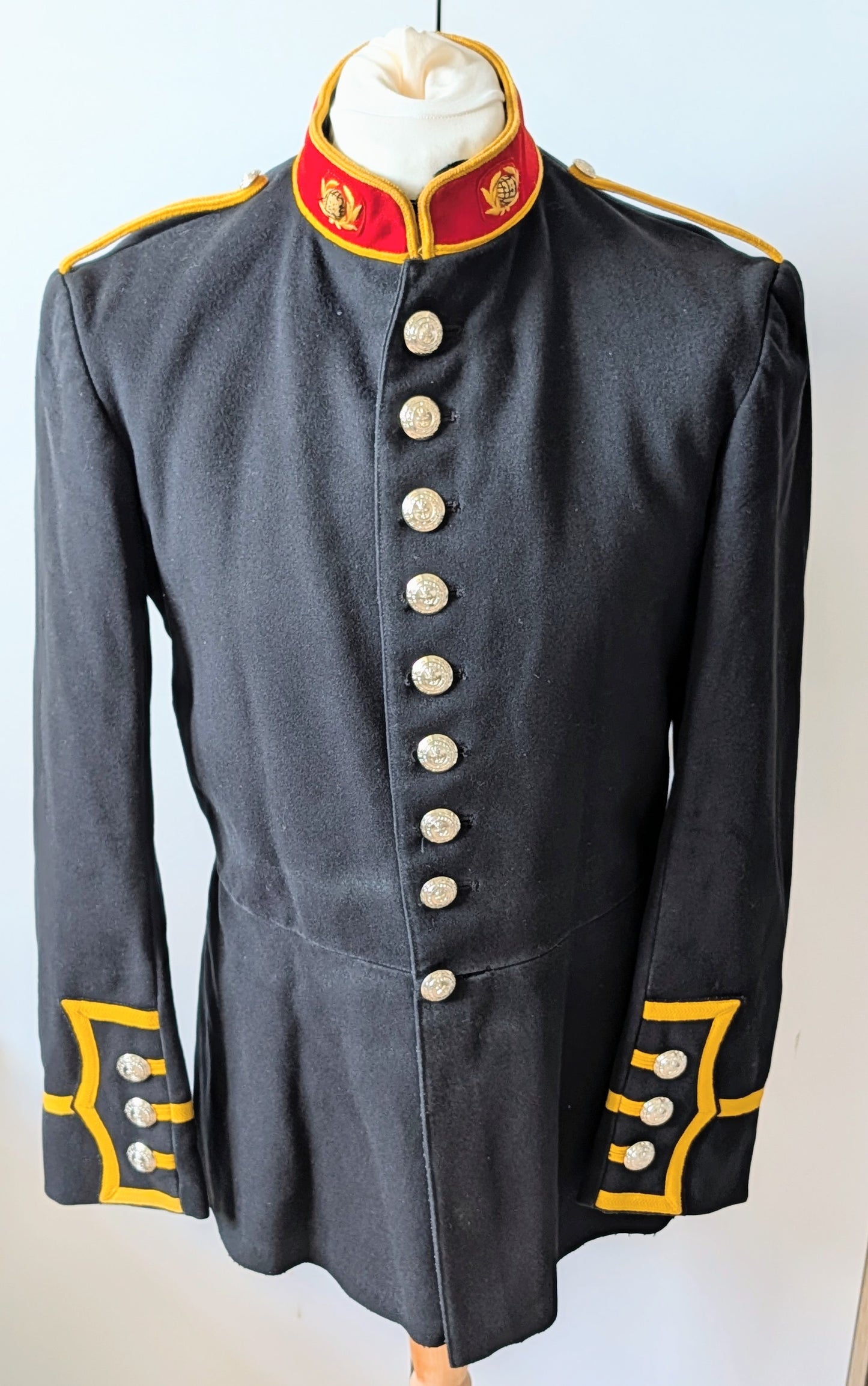 Vintage Royal Marines Tunic Bandsman RM Band Jacket Yellow Braid 1980s