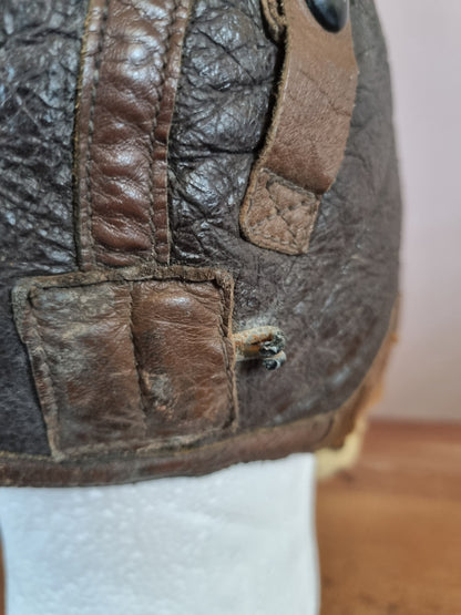 WW2 US Army Air Corps B-6 Leather Flying Helmet