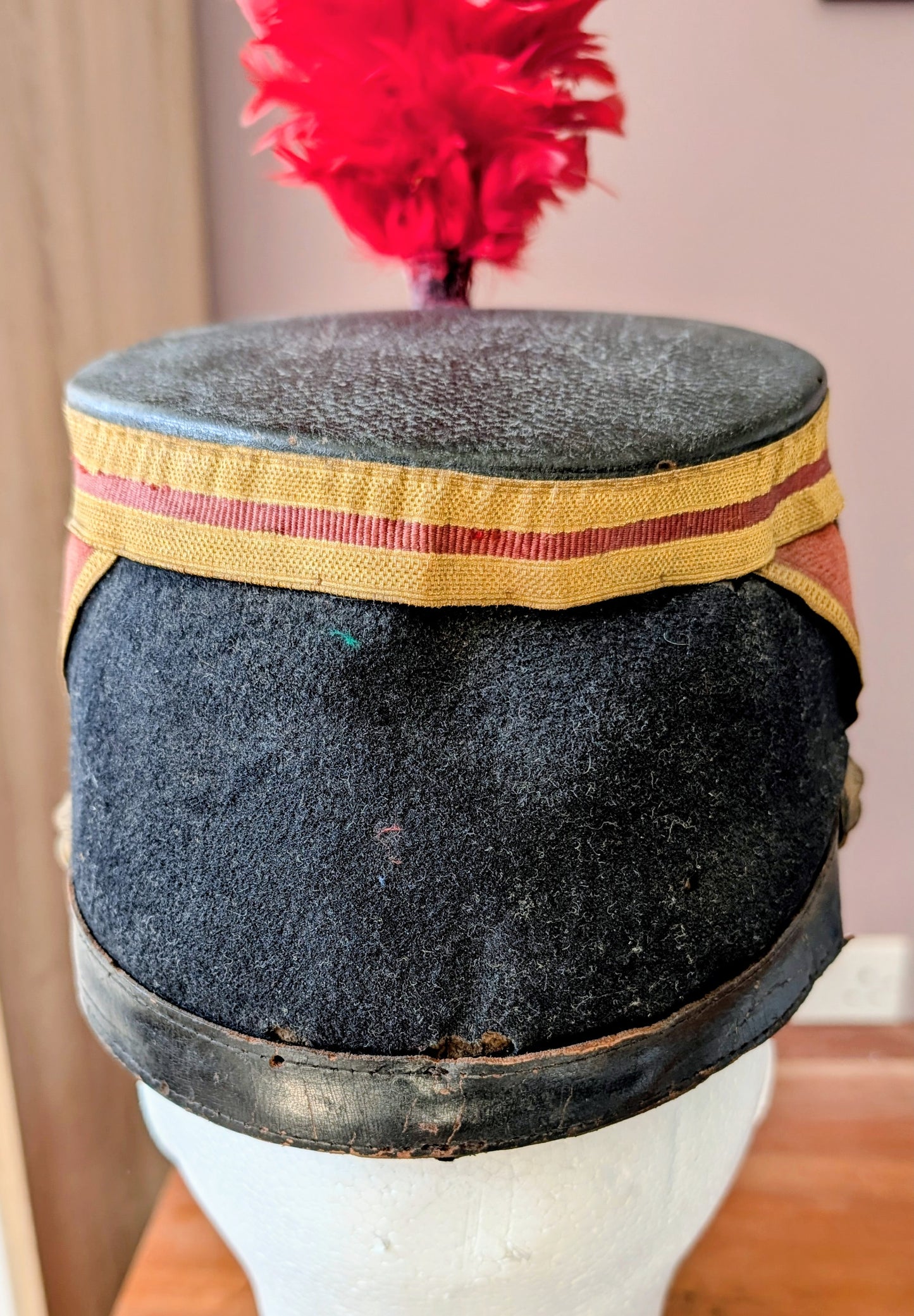 Early 20th Century French Republican Guard Shako With Feather Plume