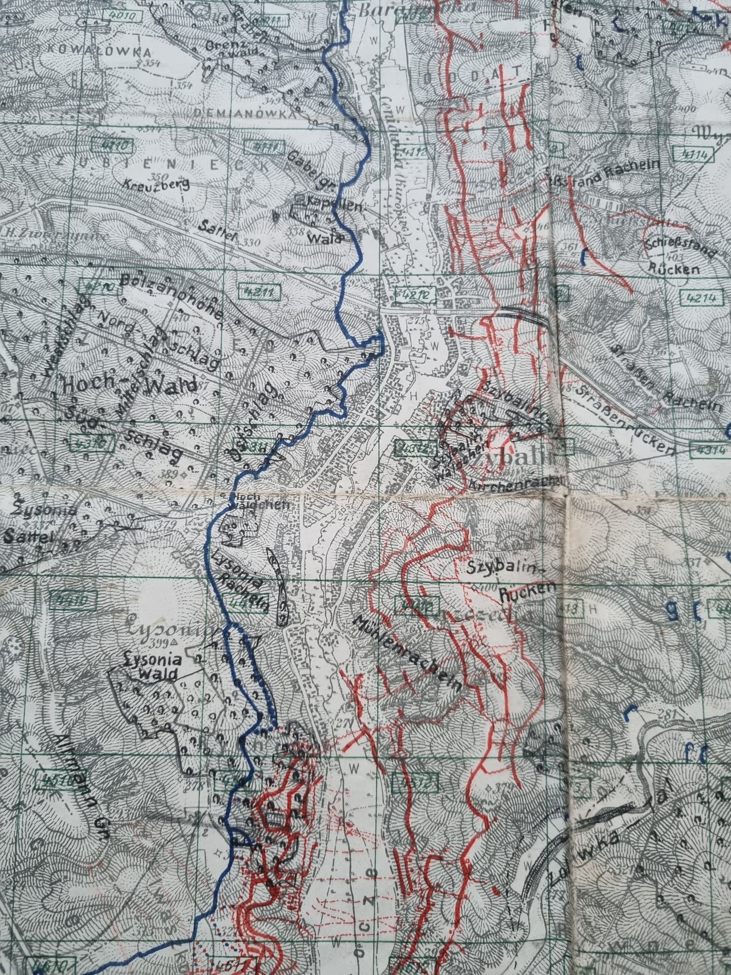 WW1 German Army Trench Map BRZEZANY area Ukraine 8th Feb 1917