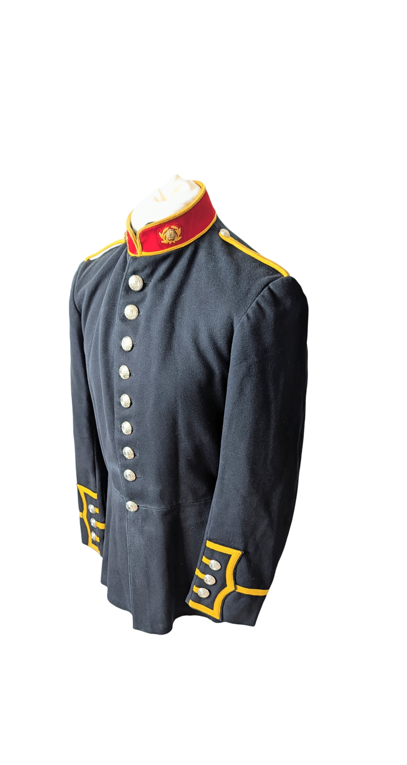 Vintage Royal Marines Tunic Bandsman RM Band Jacket Yellow Braid 1980s