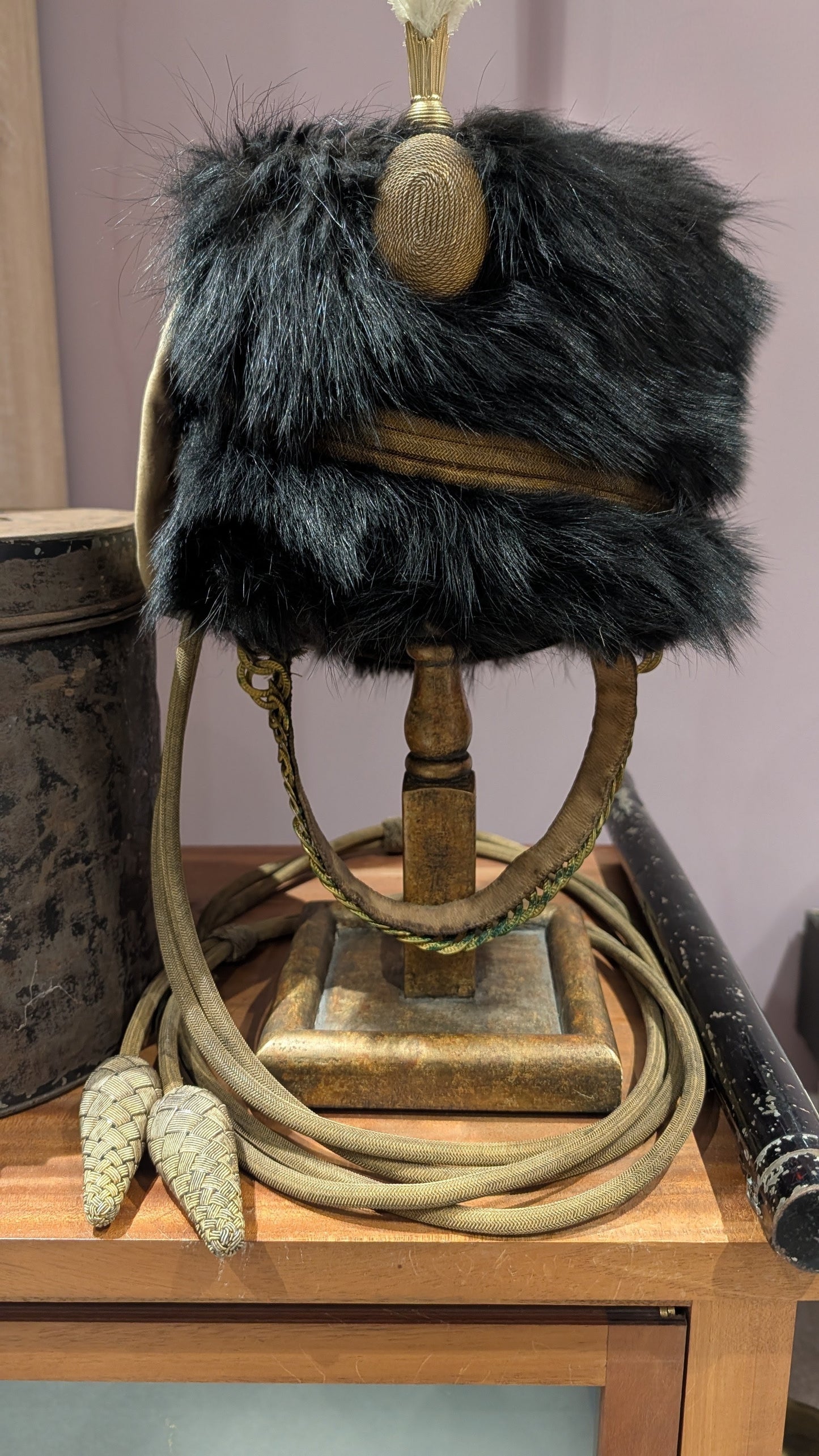 SOLD! Fantastic Pre WW1 13th Hussars Officers Busby & Tin Named to Triple DSO Winner Capt J G Rees