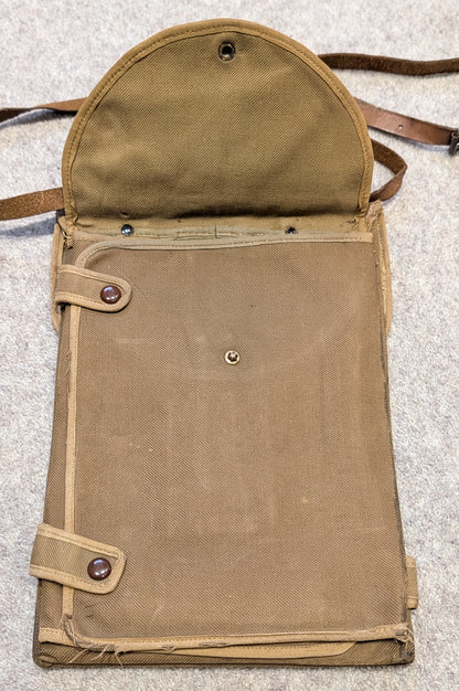 SOLD! WW1 BRITISH ARMY OFFICERS MAP CASE WITH LEATHER CARRY STRAP NAMED TO MILITARY CROSS WINNER C P GARRARD