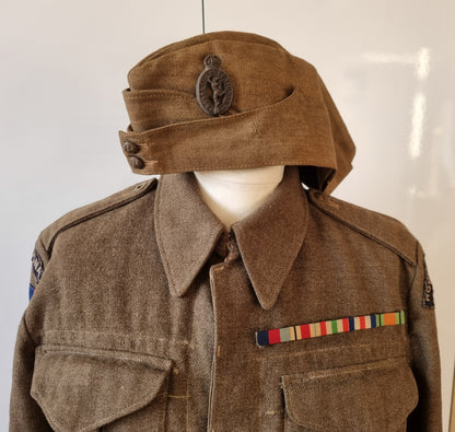 SOLD! WW2 ROYAL SIGNALS CANADIAN MADE BATTLEDRESS + SIDECAP + VE DAY PHOTOS TO THE SAME SOLDIER