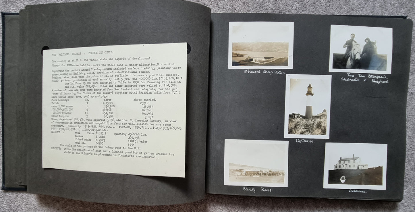 SOLD! Unusual WW2 British Army Falkland Islands Photo Album, 1943