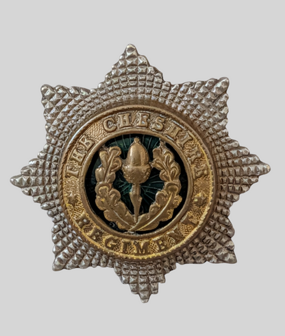Cheshire Regiment Officer's Silver / Bimetal Collar Badge
