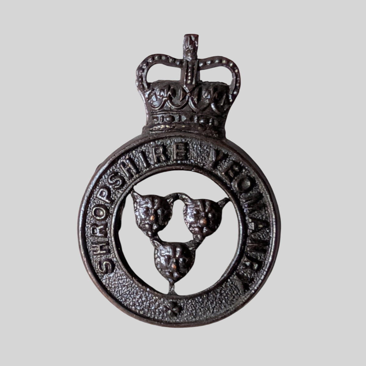 QEII Shropshire Yeomanry Officer's Bronze Collar Badge