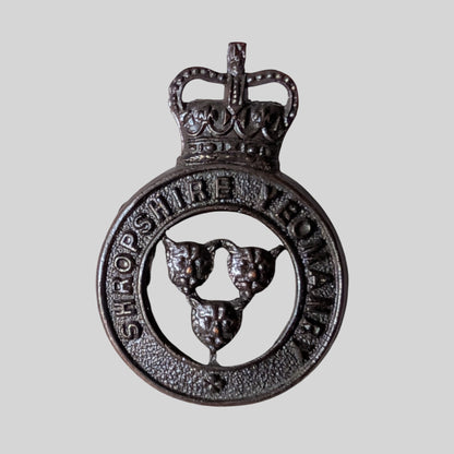 QEII Shropshire Yeomanry Officer's Bronze Collar Badge