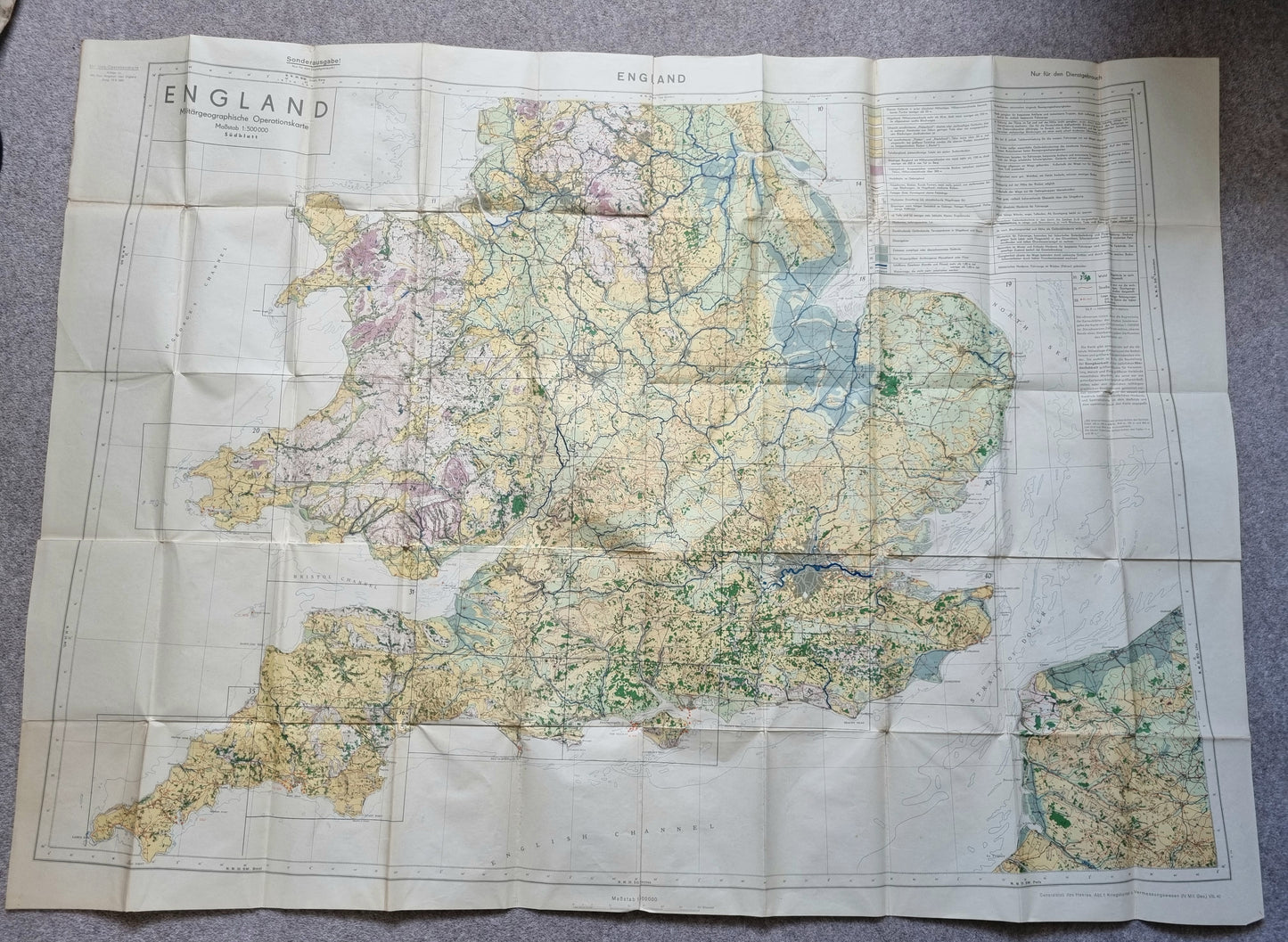 SOLD! Rare Operation Sealion  Planning Map Folder for England