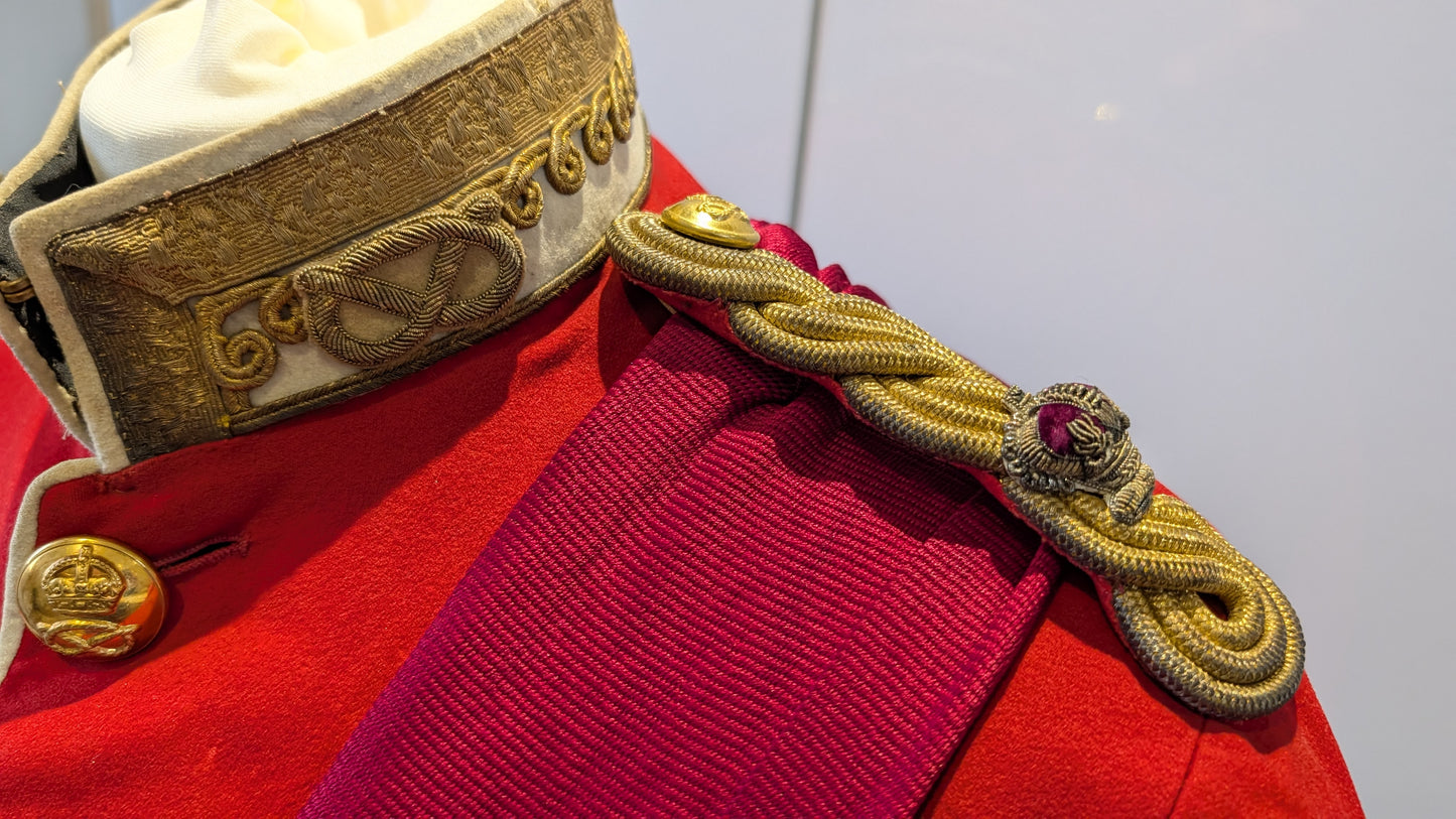 SOLD! Victorian South Staffordshire Home Service Helmet & Major's Scarlet Uniform