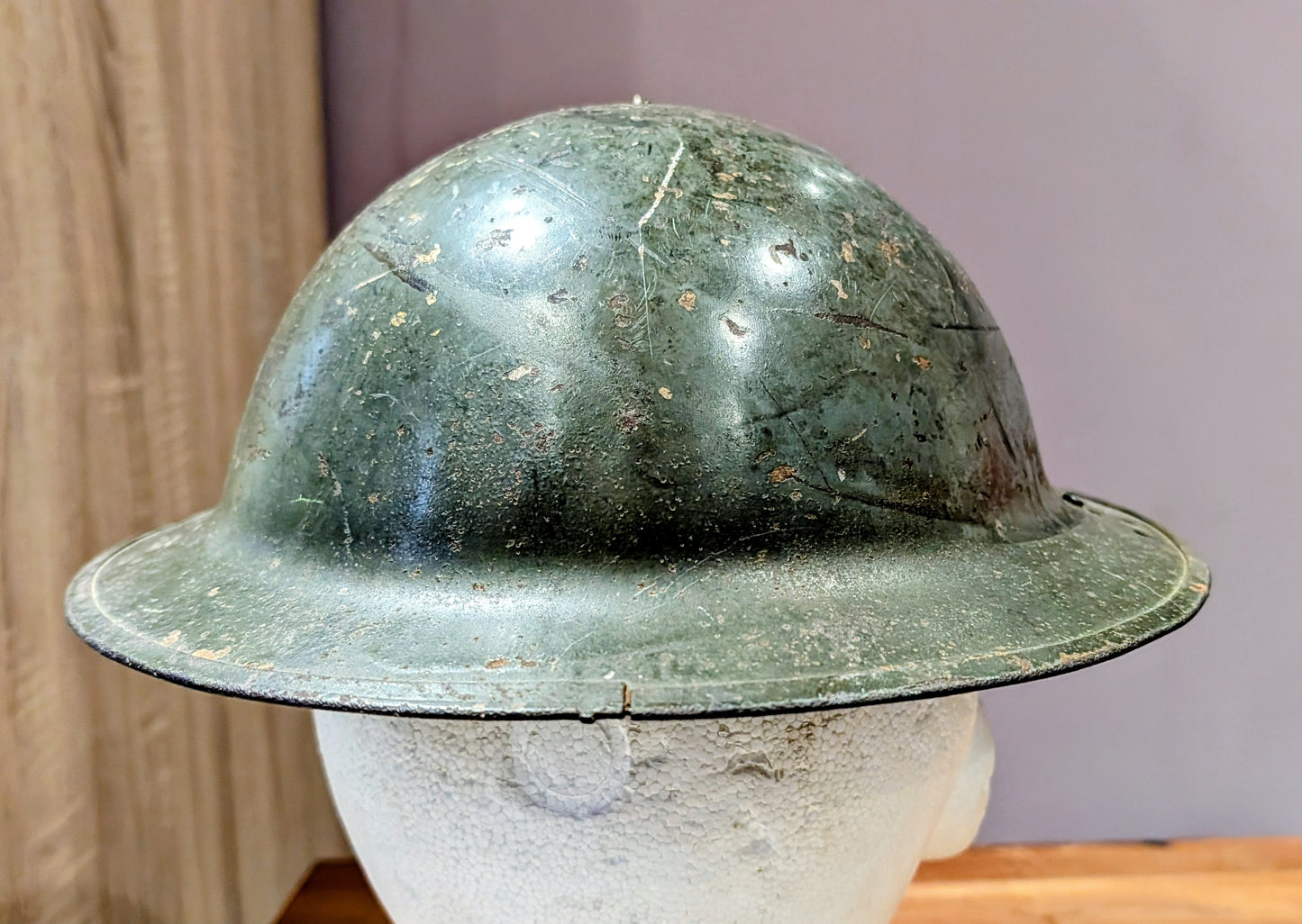 Rare WW2 British ‘Brodie’ Factory Workers Helmet - Sunblem Battery