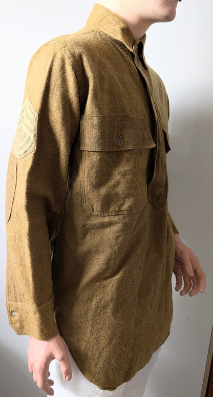 WW1 M1916 US Army Sergeant's Pullover Green Wool Shirt
