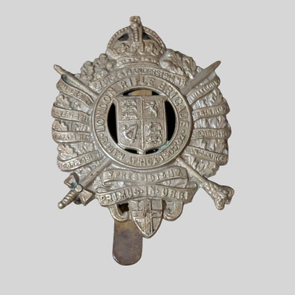 5th City Of London Bn The London Rifle Brigade White Metal Cap Badge