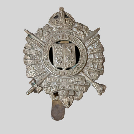 5th City Of London Bn The London Rifle Brigade White Metal Cap Badge