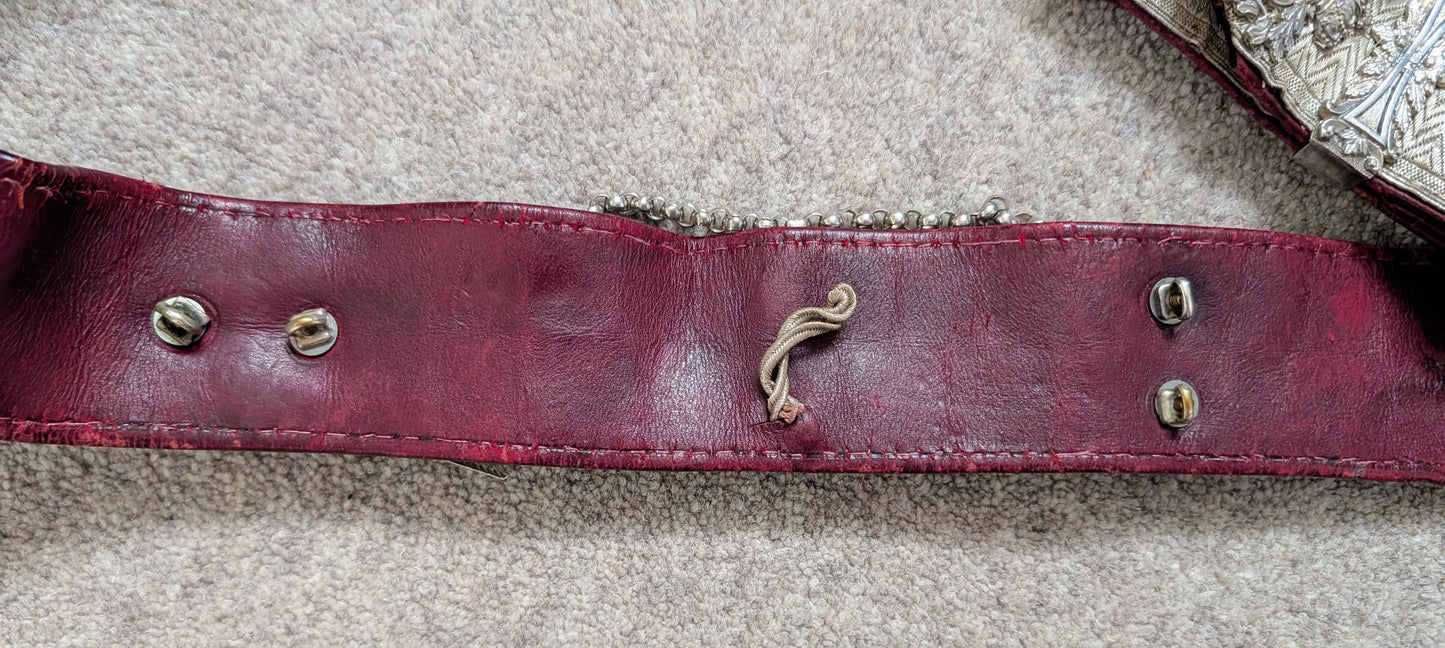 Victorian Lancashire Hussar Yeomanry CrossBelt & Bullion Wire Pouch