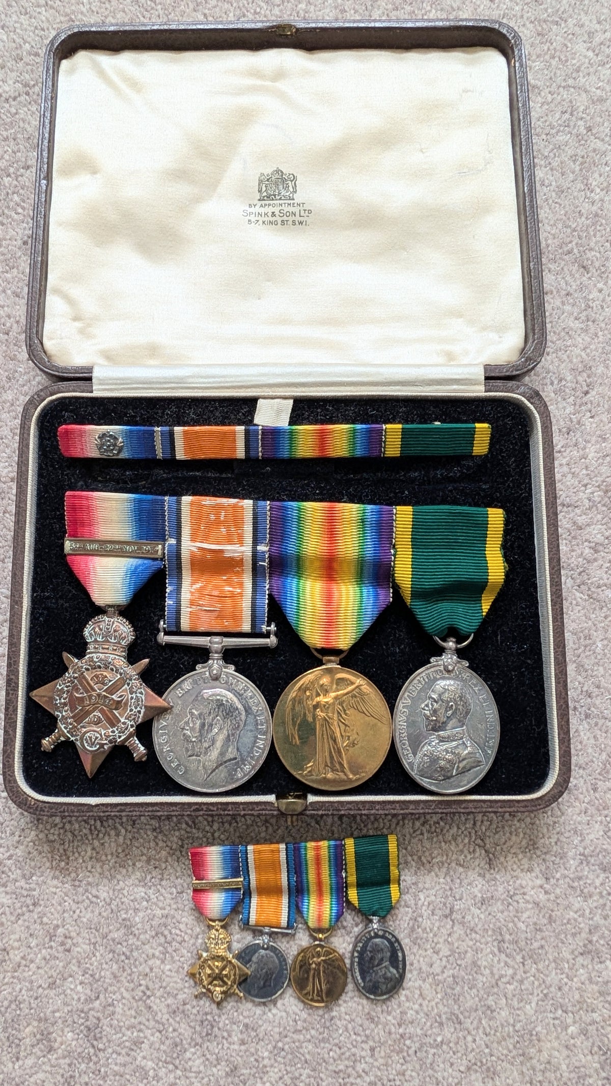 WW1 Mons Star With Clasp Quartet With Territorial Efficiency - Thomas MacNair