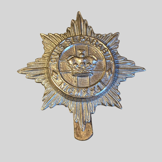 4th/7th Dragoon Guards White Metal Cap Badge