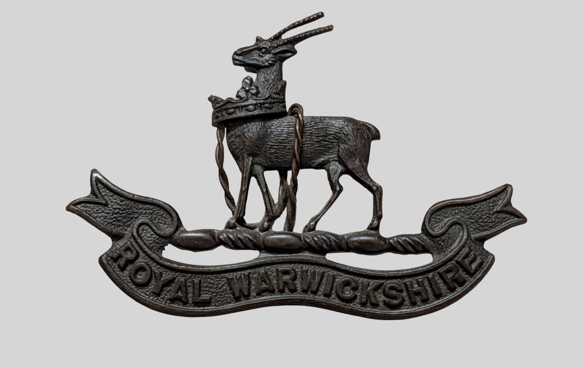 Royal Warwickshire Regiment Officer's Bronze Collar Badge Pair