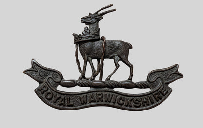 Royal Warwickshire Regiment Officer's Bronze Collar Badge Pair
