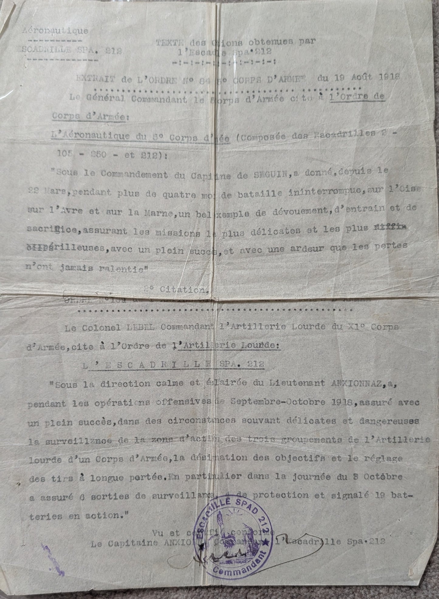 Unique WW1 French Army & Air Force Photo Album, Service Documents and Field Post Set to a Front Line Medic & Then Combat Pilot