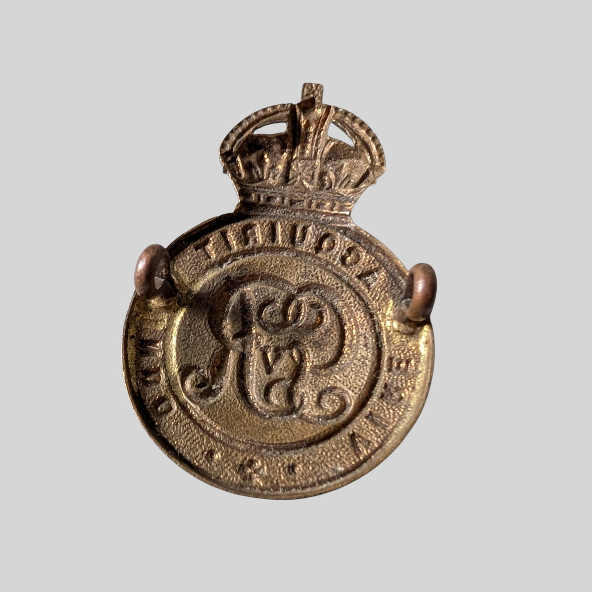 Royal Military College Sandhurst George V Gilding Metal Cap Badge