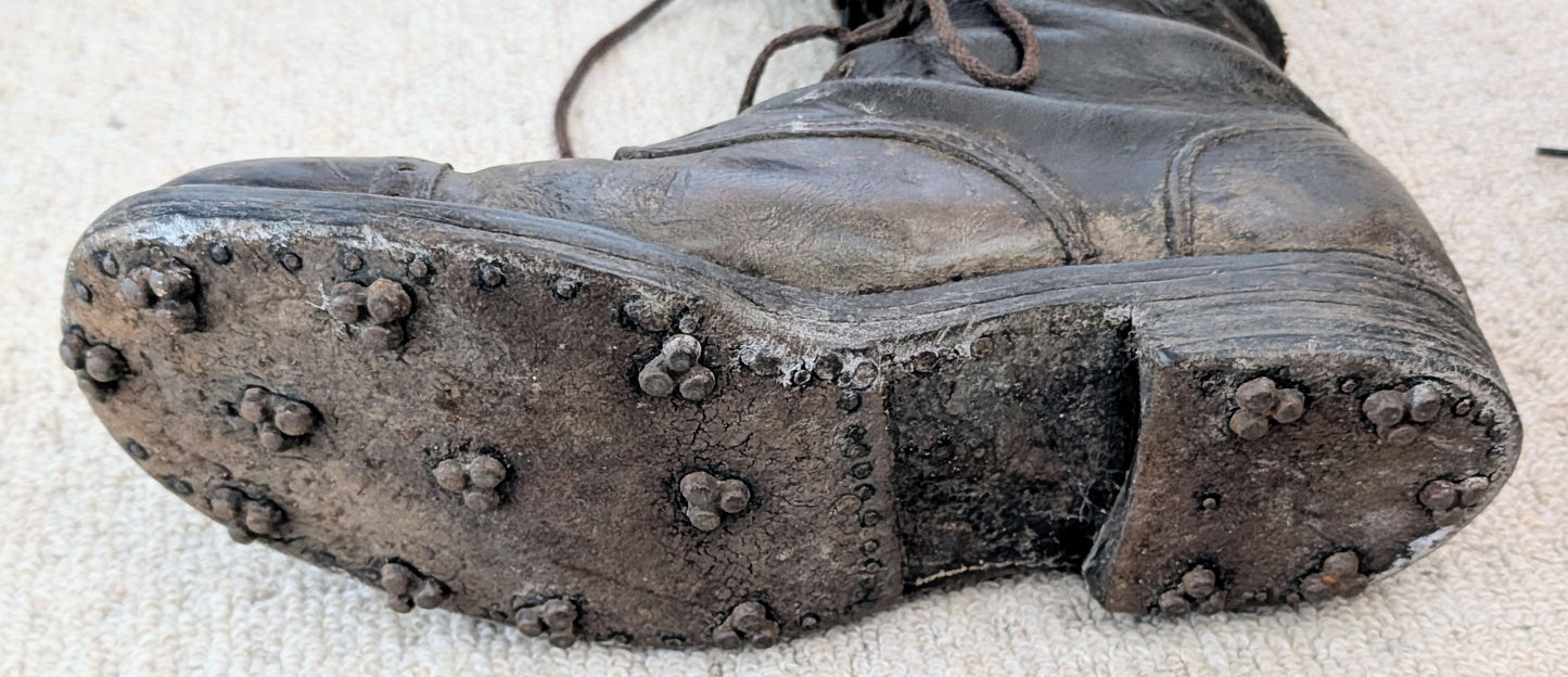 WW1 British officer's  Private Purchase Leather Hobnailed Trench Boots