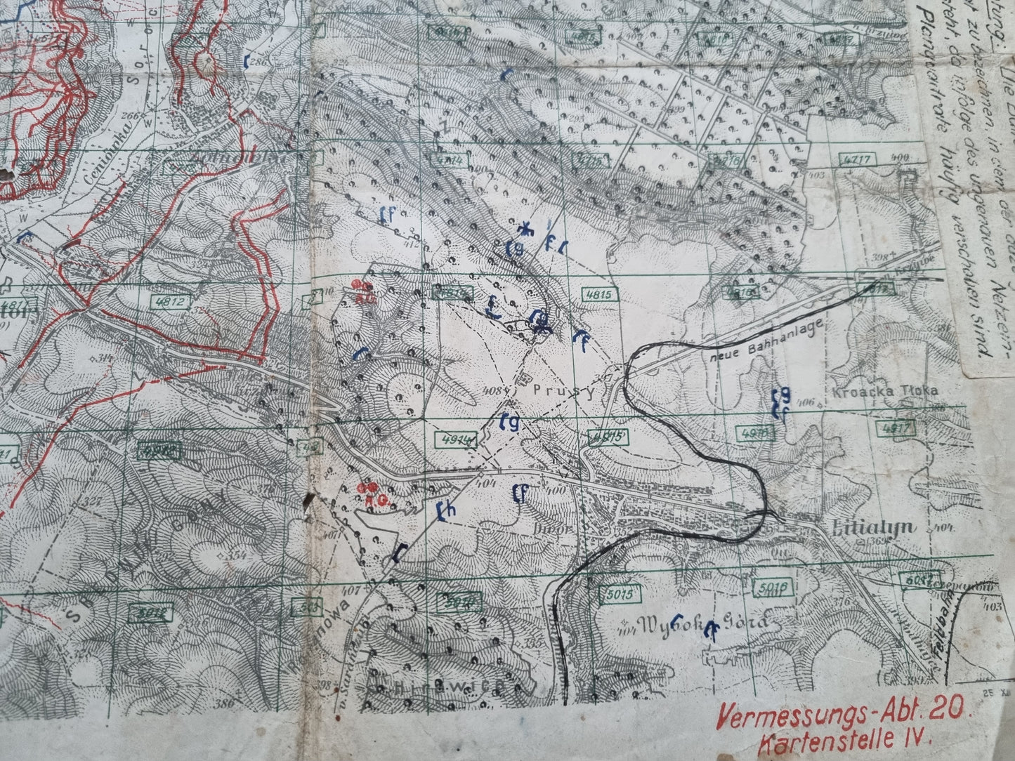 WW1 German Army Trench Map BRZEZANY area Ukraine 8th Feb 1917