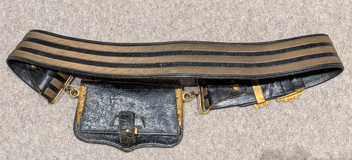 Edwardian British Indian Army Leather & Bullion Gilt GRI CrossBelt