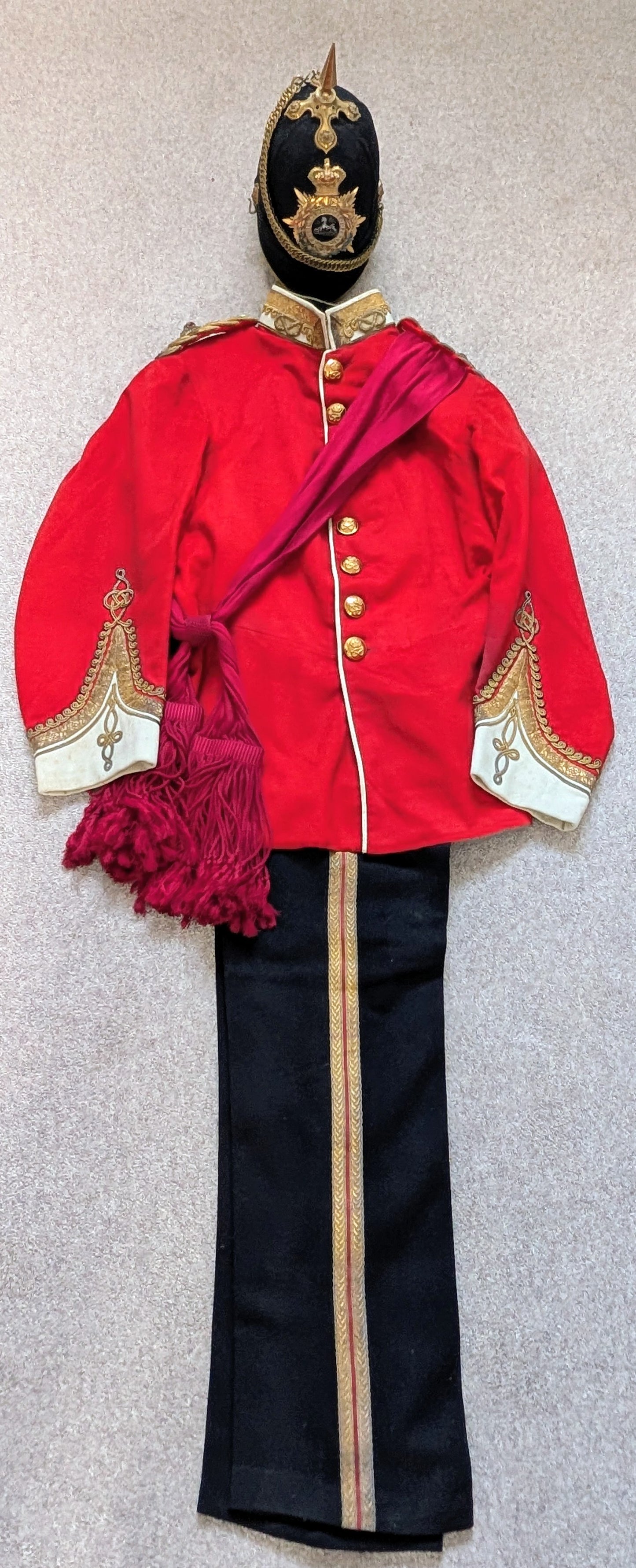 SOLD! Victorian South Staffordshire Home Service Helmet & Major's Scarlet Uniform