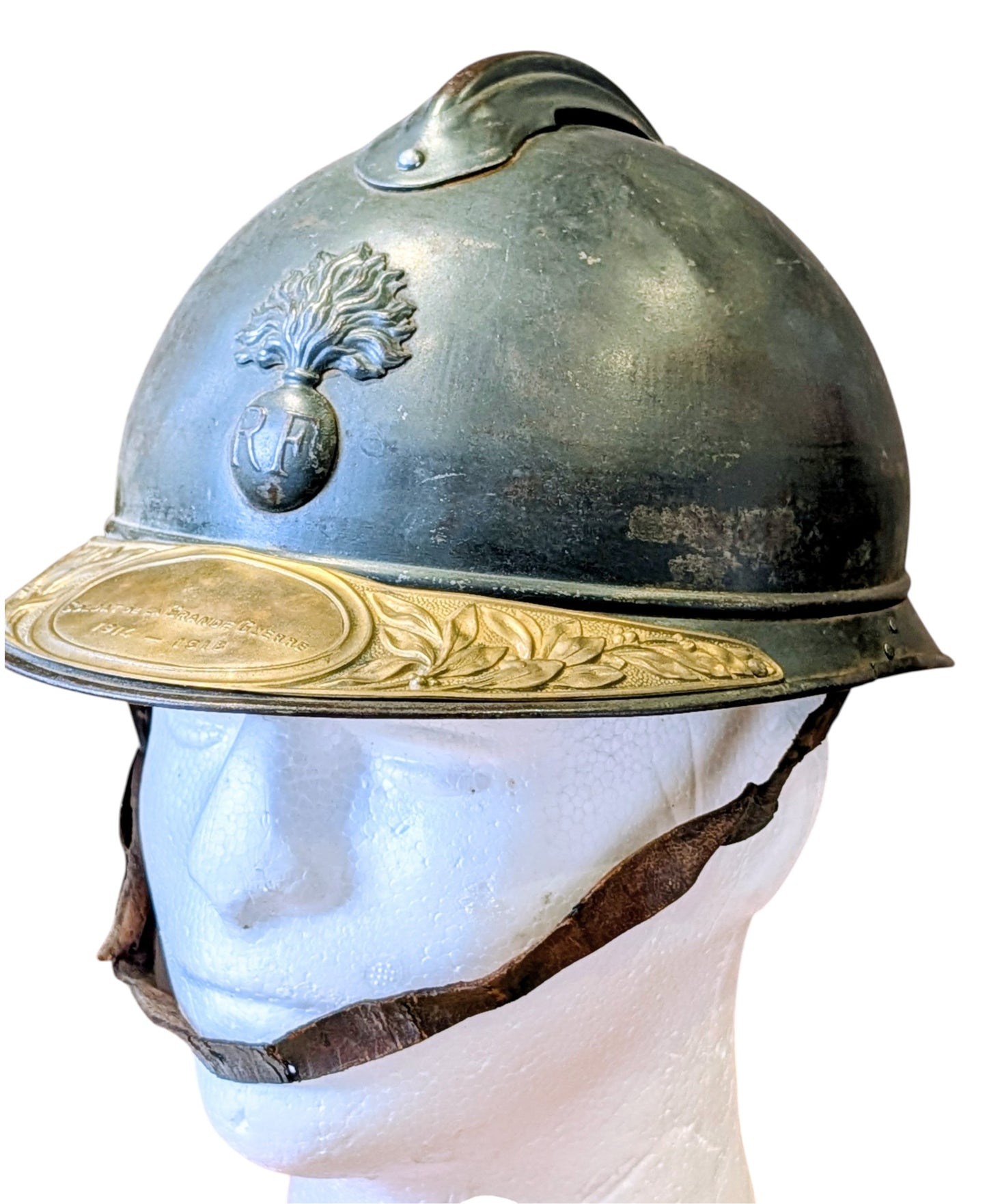 WW1 French Infantry M15 ‘Adrian’ Helmet With Veterans Plate