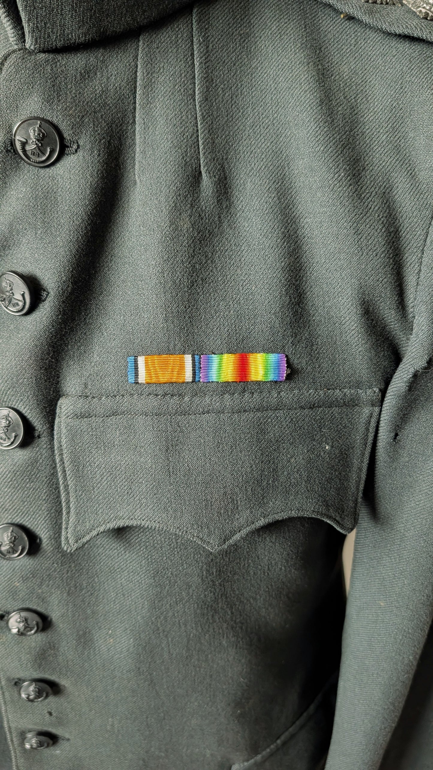 WW1 1917 Captain's Rifle Brigade No.1 Dark Green Jacket Named