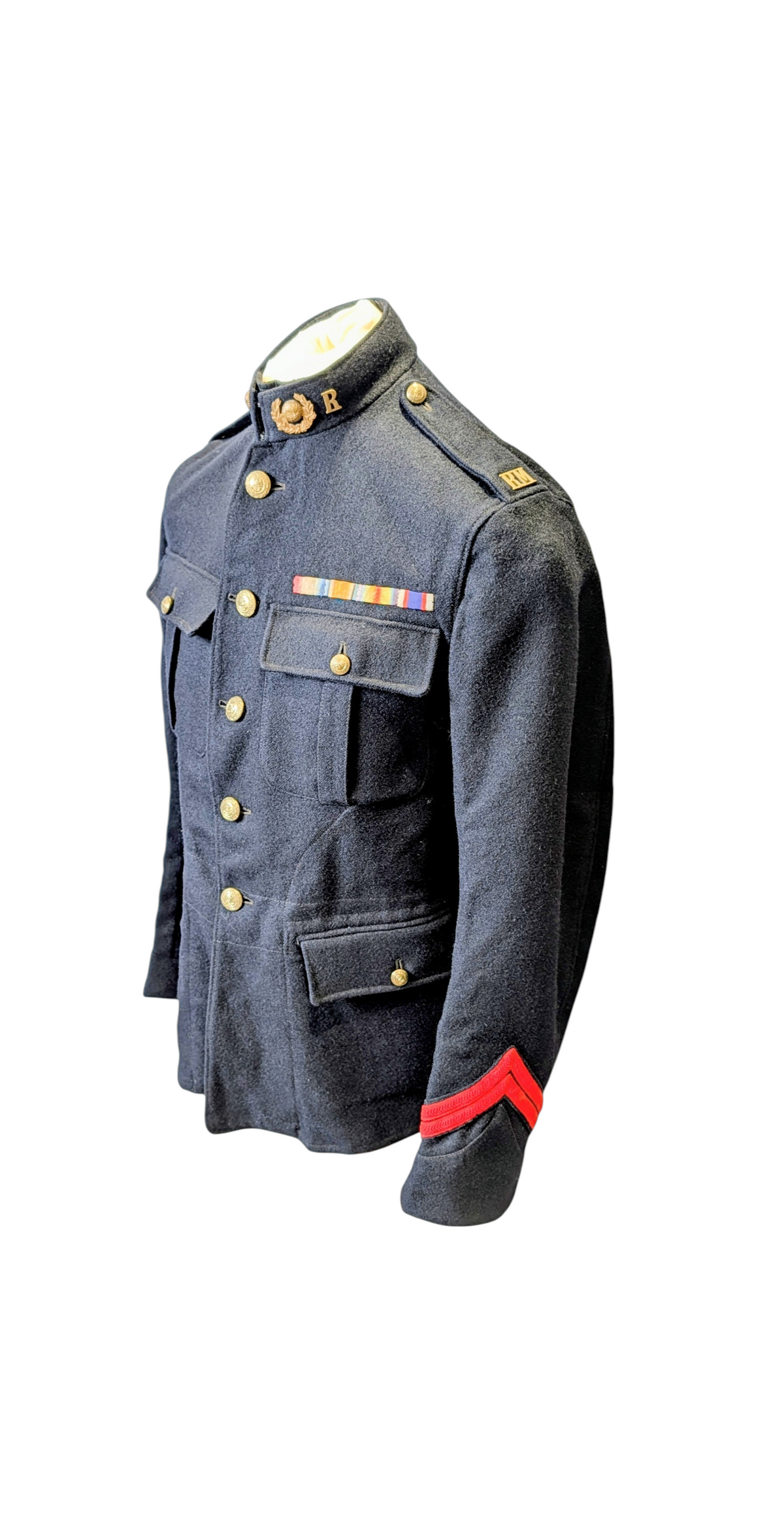 SOLD! WW1 Era British Royal Marines Light Infantry Blue No 1 Jacket with Medal Bar